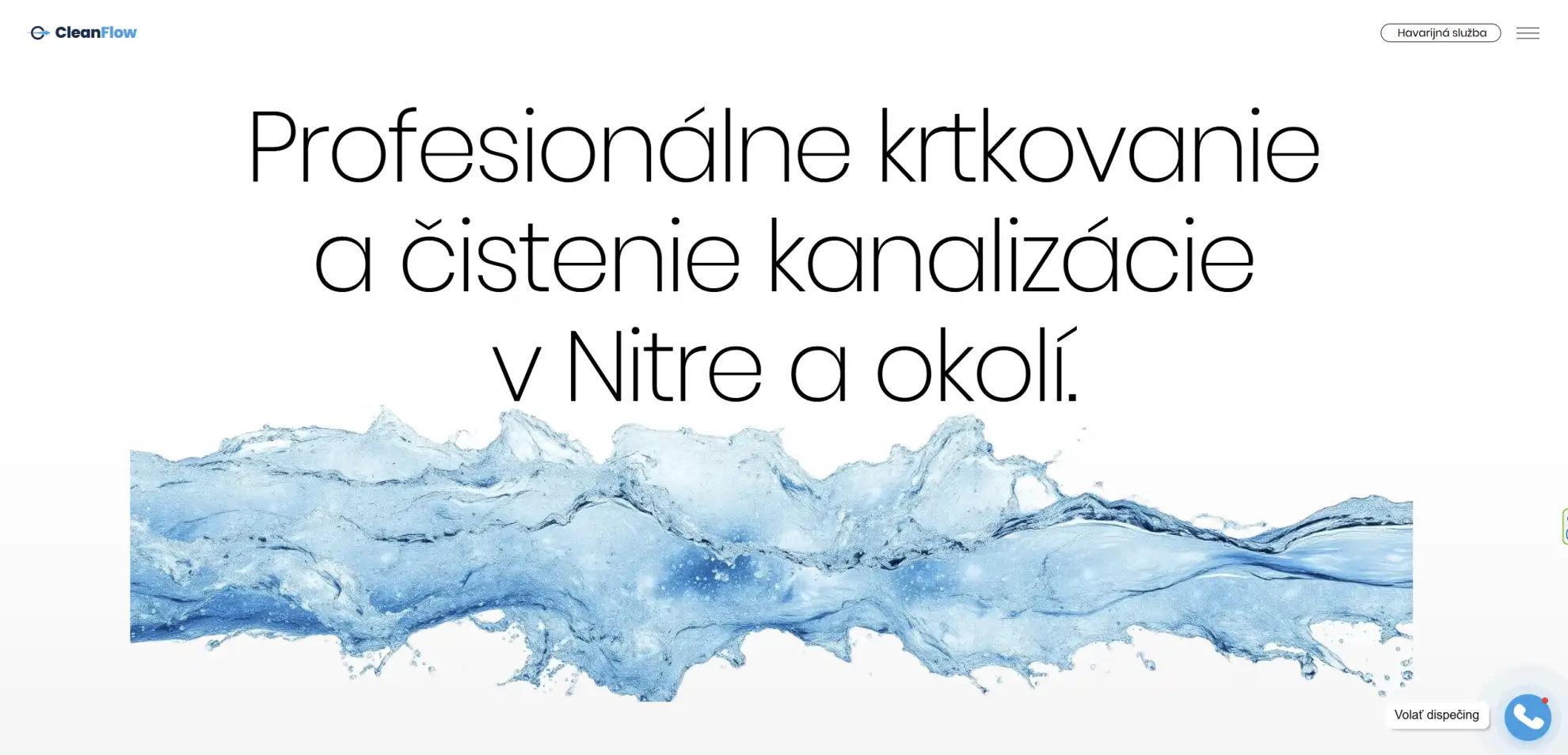 Web stránka CleanFlow